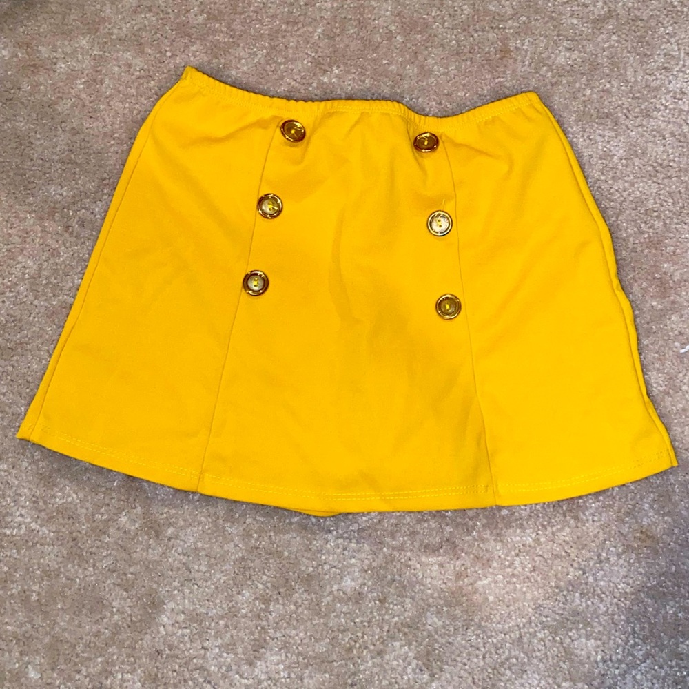 Yellow Gold Buttoned Skort